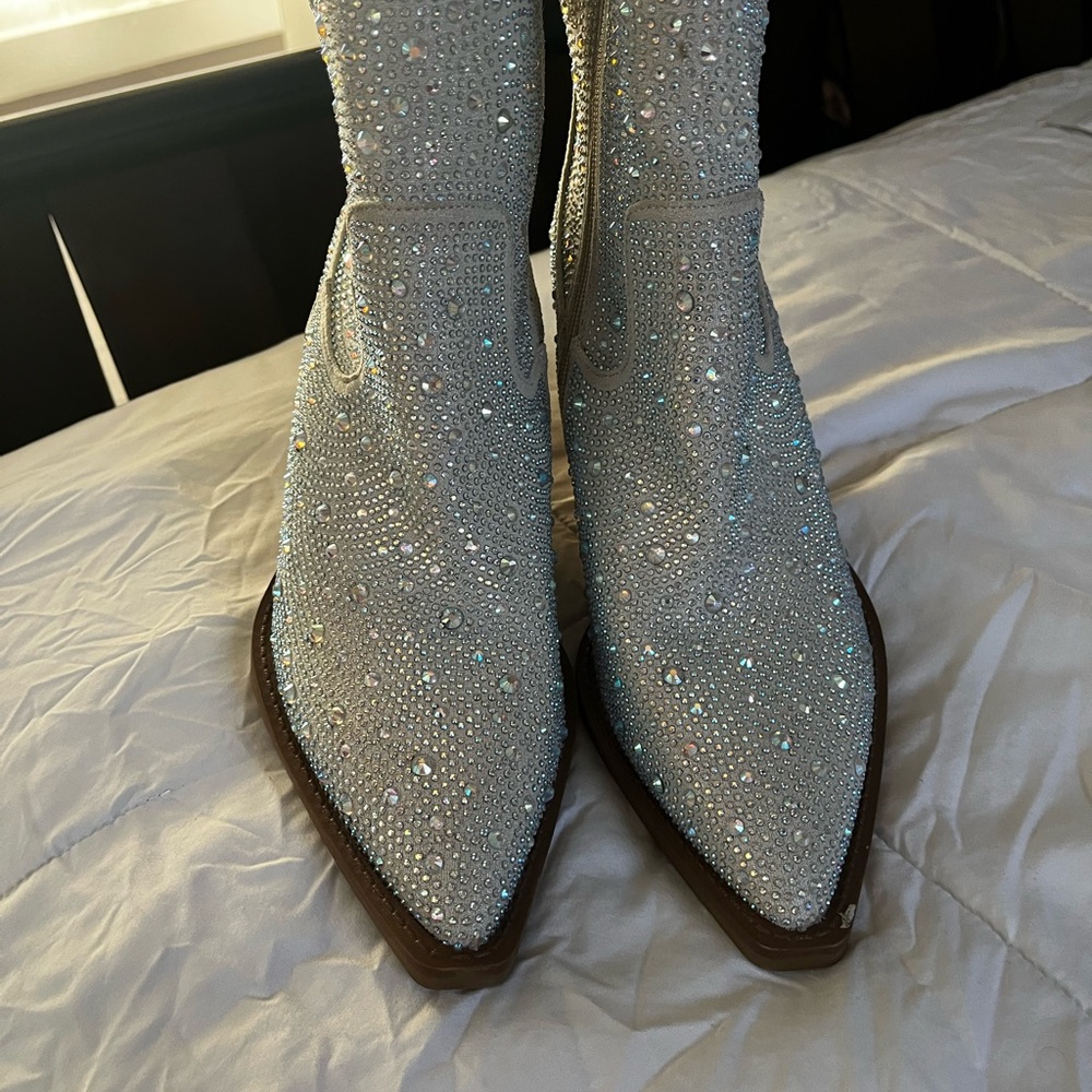 Elegant Rhinestone-Studded Women's Boots
